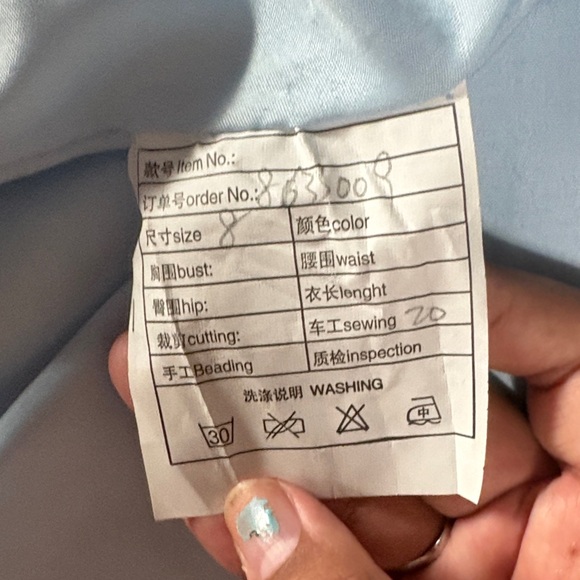 Light Blue Strapless Dress - Picture 2 of 3